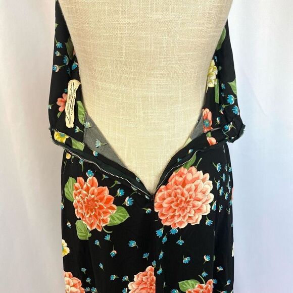 Rare Vintage Designer Lillie Rubin Floral Halter Midi Dress Women’s XS-S Retro - Picture 6 of 14